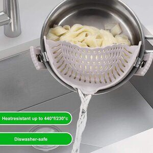 Pot and Pasta Strainer - Adjustable Silicone Clip -  BRAND NEW